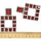 Серьги квадрат в серебре красный М83