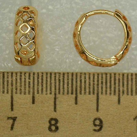 Серьги кольцо ромбики 1шт М388