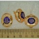 Серьги и кольцо овал крупный фиолетовый (1 пара) М496