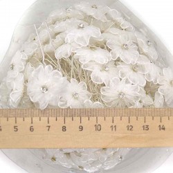 Шпилька цветок органза М7 (10 шт)