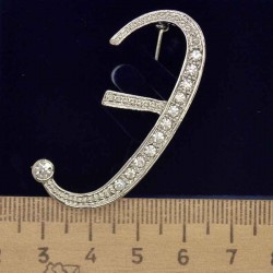 Брошь буква Э в серебре М108